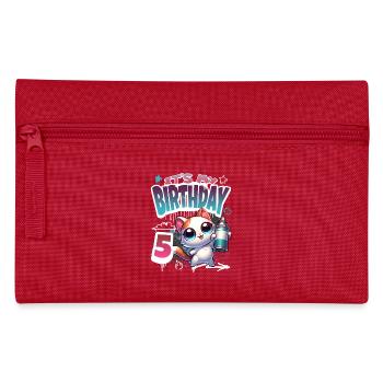 5th Birthday Cat Graffiti - Pencil Case - red - Front