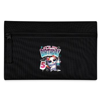 Graffiti de chat de 5e anniversaire - Trousse - noir - Devant