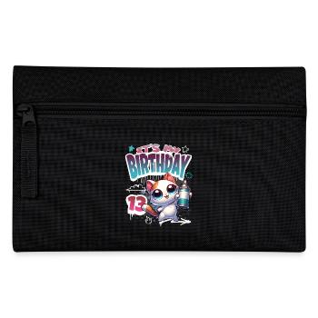 13th Birthday Cat Graffiti - Pencil Case - black - Front