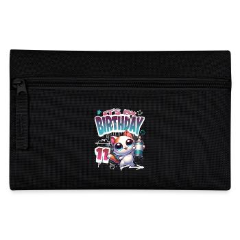 11th Birthday Cat Graffiti - Pencil Case - black - Front