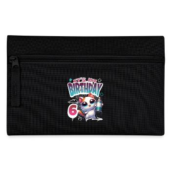 6th Birthday Cat Graffiti - Pencil Case - black - Front