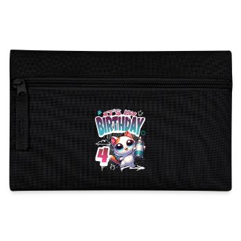4ème anniversaire chat graffiti - Trousse - noir - Devant