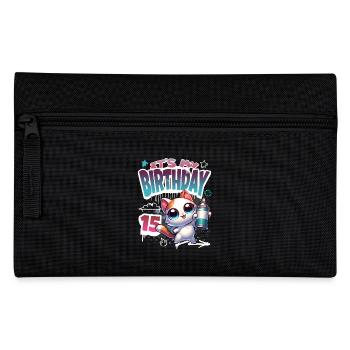 15th Birthday Cat Graffiti - Pencil Case - black - Front