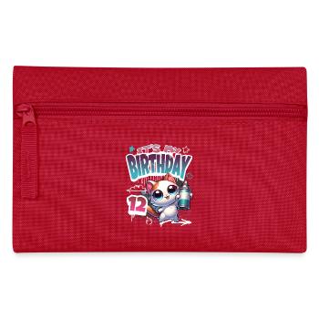 12th Birthday Cat Graffiti - Pencil Case - red - Front