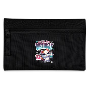 12e anniversaire chat graffiti - Trousse - noir - Devant