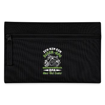 Opi BIN EIN BIKER OPA Lustiges Motorrad Fahrer - Federtasche - Schwarz - Vorne