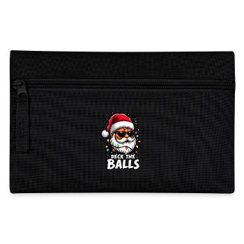 Basketball Im Weihnachtsmannkostüm-Deck The Balls - Federtasche - Schwarz - Vorne