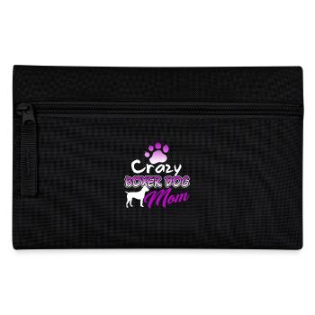 Crazy Boxer Dog Mom - Pencil Case - black - Front