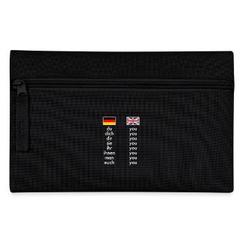 Englisch Deutsch Grammatik Lernen Witzige Lehrer - Federtasche - Schwarz - Vorne