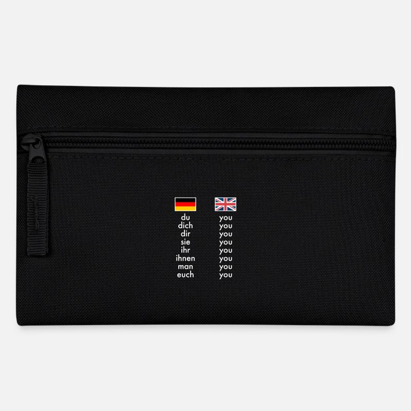 Englisch Deutsch Grammatik Lernen Witzige Lehrer - Federtasche - Schwarz