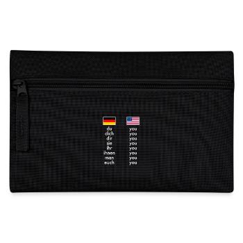 Englisch Deutsch Grammatik Lernen Witzige Lehrer - Federtasche - Schwarz - Vorne