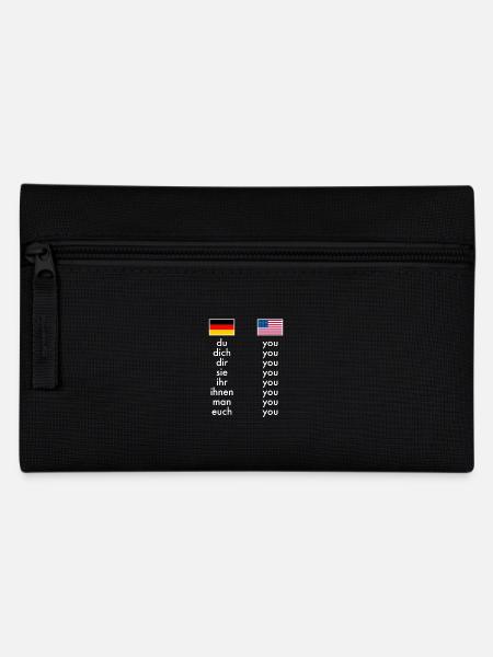 Englisch Deutsch Grammatik Lernen Witzige Lehrer - Federtasche - Schwarz