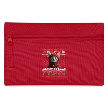 Meowy Catmas Weihnachten Partnerlook - Katzenfans - Federtasche - Rot - Vorne