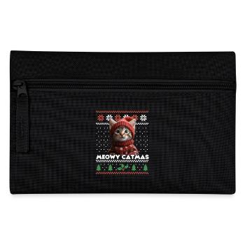 Meowy Catmas Christmas Matching Look - Cat Fans - Pencil Case - black - Front