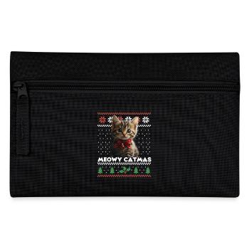 Meowy Catma's Christmas Matching Look with Kitten - Pencil Case - black - Front