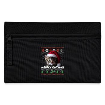 Meowy Catmas Christmas Matching Look Cat Mom - Pencil Case - black - Front