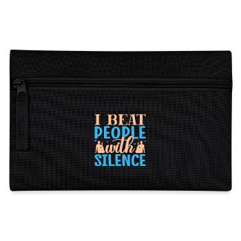 Yoga I Beat People With Silence Funny Yoga - Federtasche - Schwarz - Vorne