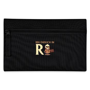 Ruhestand BIN ENDLICH IN R ENTE Lustiges Rentner - Federtasche - Schwarz - Vorne