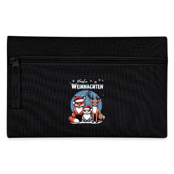 Fox, hare and deer wish you a Merry Christmas - Pencil Case - black - Front