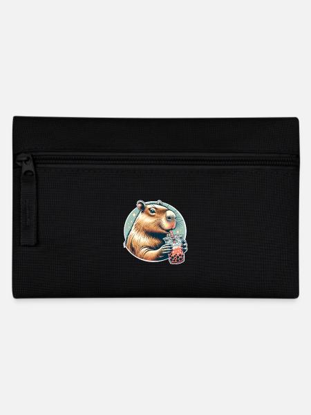 Capybara Bubble Tea - Federtasche - Schwarz
