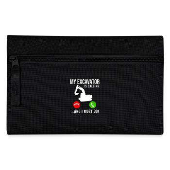 Excavator Construction Worker - Pencil Case - black - Front