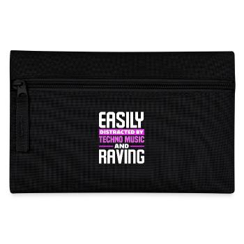 Easily Distracted By Techno Music And Raving - Federtasche - Schwarz - Vorne