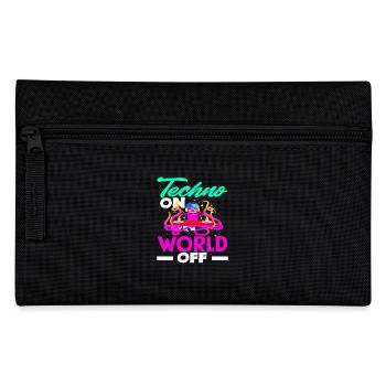Techno Lover: Techno On World Off - Federtasche - Schwarz - Vorne