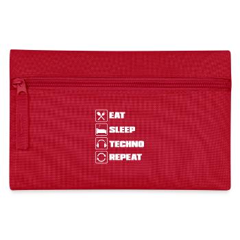 Eat Sleep Techno Repeat Für Techno Lover - Federtasche - Rot - Vorne