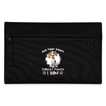 Rock Paper Scissors Throat Punch - Spaniel Humor - Pencil Case - black - Front