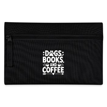 Hund, Buch und Kaffee - Federtasche - Schwarz - Vorne