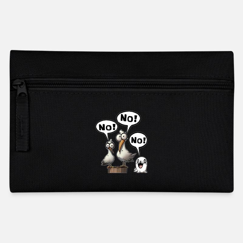 nee nein nö vielleicht später Spruch Lustig Fun - Federtasche - Schwarz