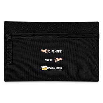Ciseaux Pierre Couple Bière Carnaval Fête Drôle - Trousse - noir - Devant