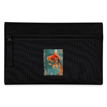 Japanischer Goldfisch - Federtasche - Schwarz - Vorne