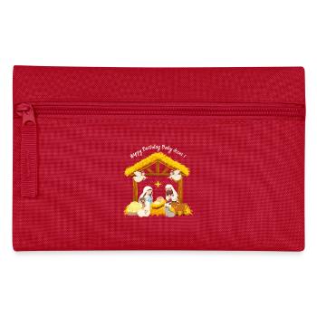 Merry Christmas Happy Birthday Baby Jesus Gifts - Pencil Case - red - Front