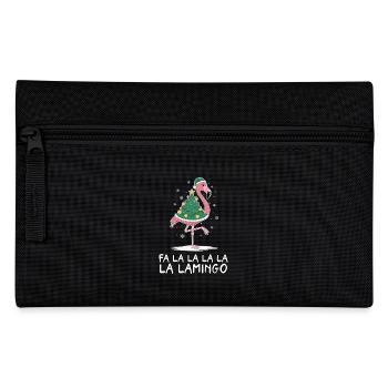 Fa La La Lamingo Lustiger Weihnachtsflamingo - Federtasche - Schwarz - Vorne