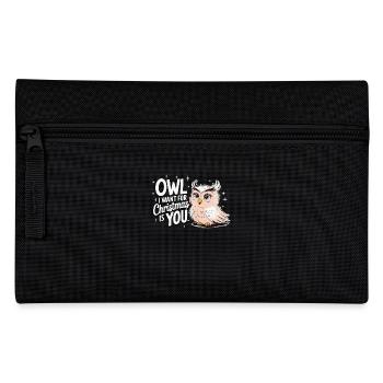 hibou que je veux pour Noël Lustige Eule Weihnachten - Trousse - noir - Devant