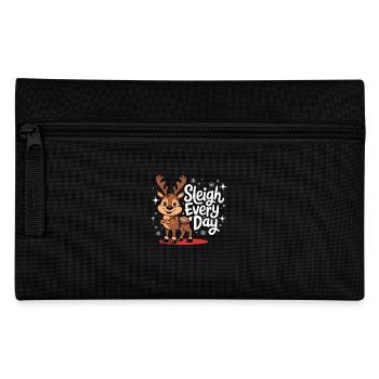 Sleigh Every Day Funny Reindeer Christmas - Pencil Case - black - Front