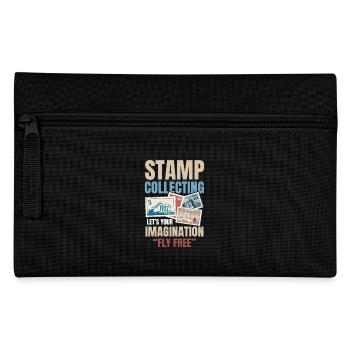 Stamp Collecting Let’s Your Imagination Fly Free - Federtasche - Schwarz - Vorne