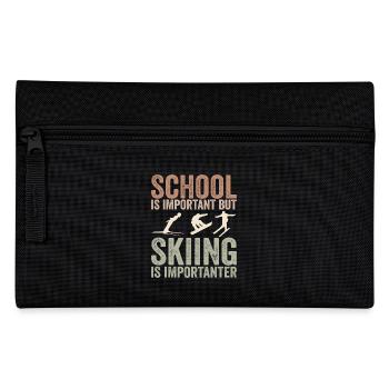 Schule ist wichtig, aber Skifahren ist noch wichtiger - Federtasche - Schwarz - Vorne