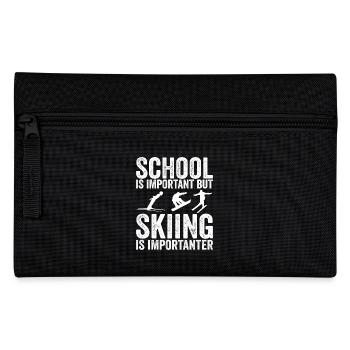 Schule ist wichtig, aber Skifahren ist noch wichtiger - Federtasche - Schwarz - Vorne