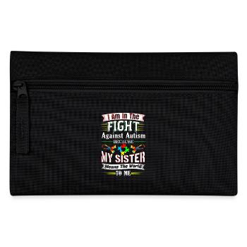 Autism Awareness Sister - Pencil Case - black - Front