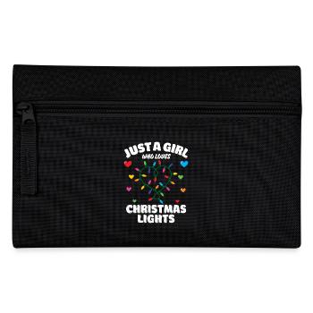 Just A Girl Who Loves Christmas Lights, Funny Xmas - Federtasche - Schwarz - Vorne