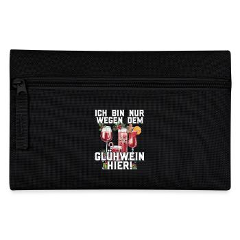 Weihnachtsmarkt BIN NUR WEGEN DEM GLÜHWEIN HIER - Federtasche - Schwarz - Vorne