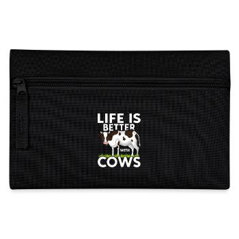 Cow Lover Funny Farmer Quote Cows - Pencil Case - black - Front