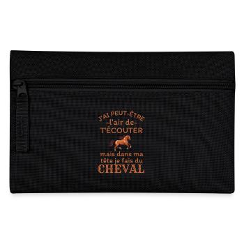 Humour Cheval cavalier cavalière - Trousse - noir - Devant