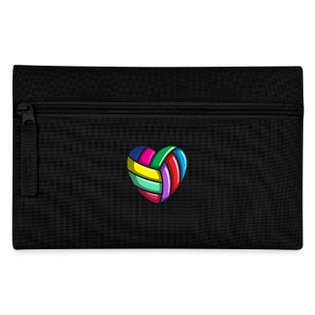 Colorful heart for volleyball fans - Pencil Case - black - Front