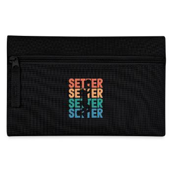 Volleyball Setter Silhouette Art - Pencil Case - black - Front