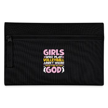 Girls playing volleyball - Pencil Case - black - Front