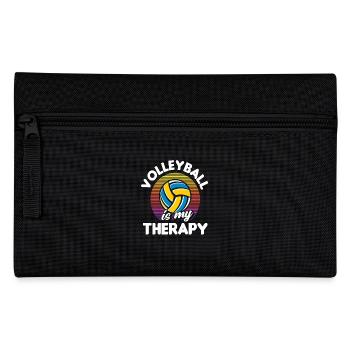 Volleyball is my therapy - Pencil Case - black - Front