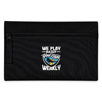Volleyball We play daily you weekly - Pencil Case - black - Front